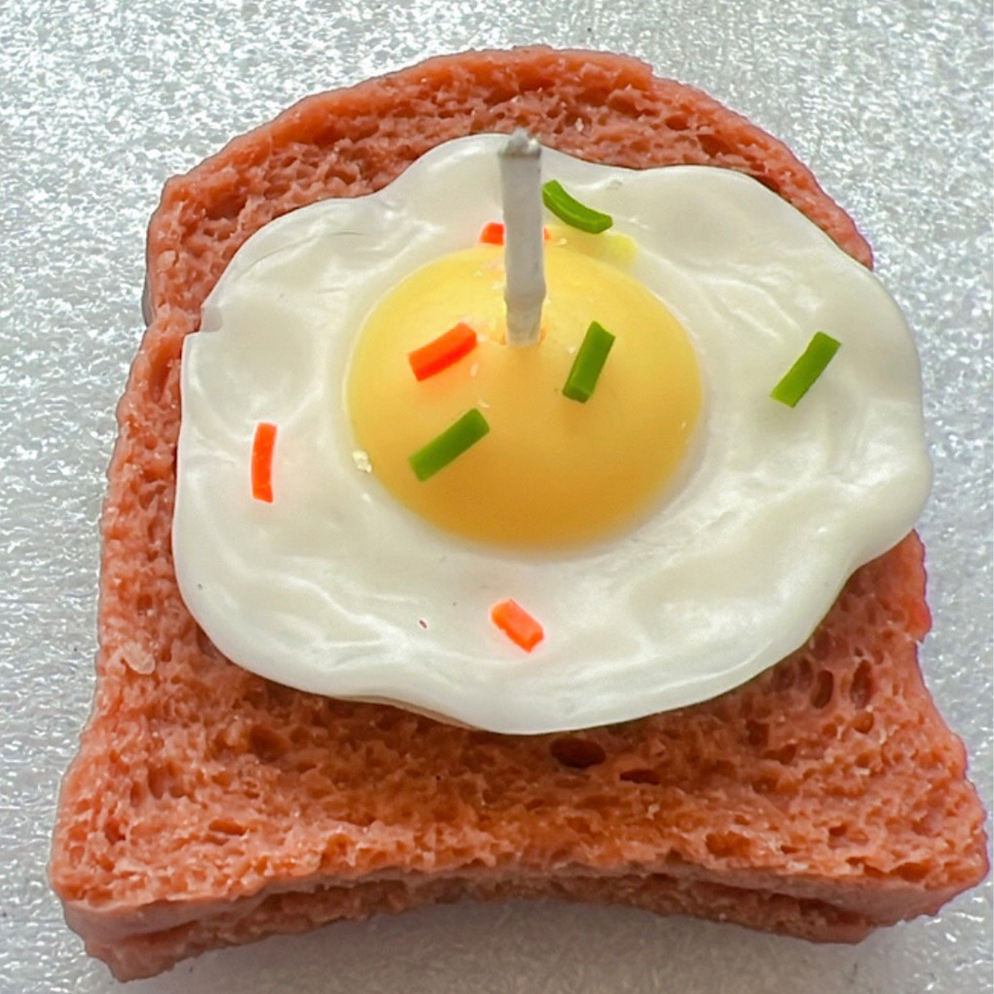 Bread egg fry candle